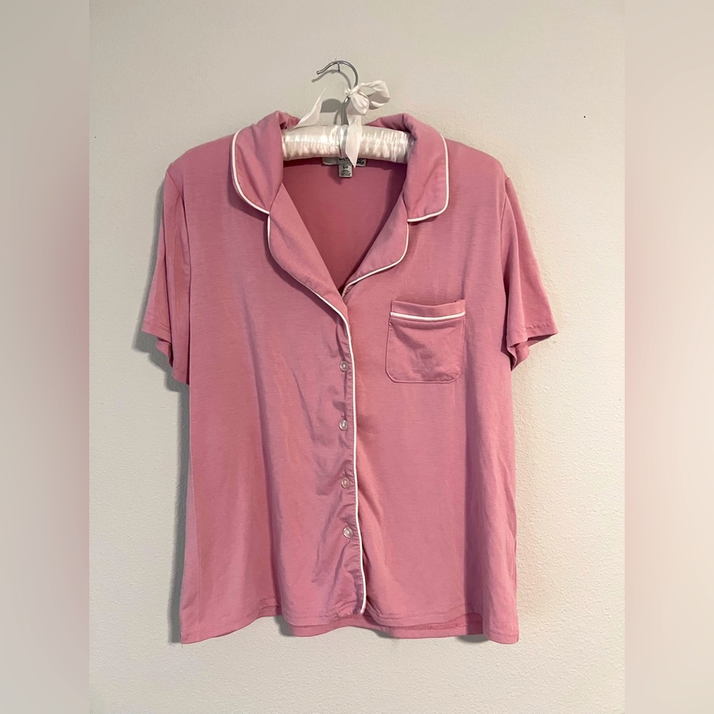 || 2PC PIJAMA SET || buttoned || Colar || SHORTS || PINK DORBET ||